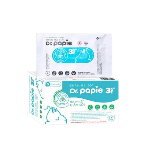 Khăn hạ sốt Dr.Papie 3m+ (5 gói/hộp)