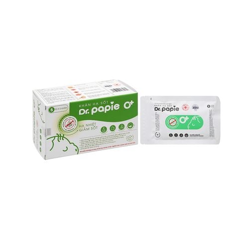 Khăn hạ sốt Dr.Papie 0+ (5 gói/hộp)