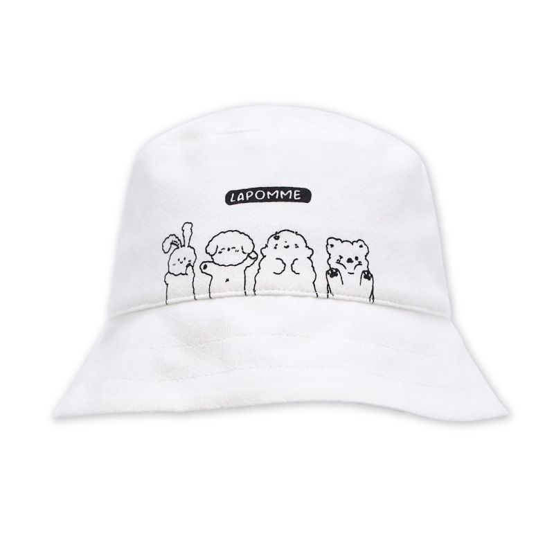 Mũ vành La Pomme Cute Animals màu trắng