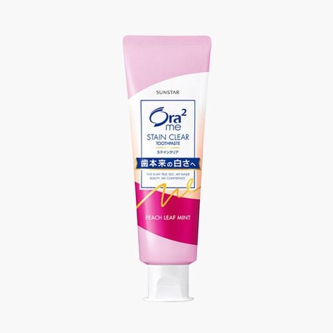 Kem đánh răng Ora2 me STAIN CLEAR Toothpaste Peach Leaf Mint 140g