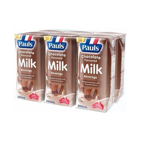 Sữa tươi tiệt trùng Pauls Chocolate 200ml lốc 6 hộp