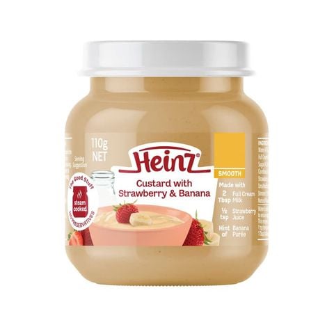 Dinh dưỡng đóng lọ Heinz Custard vị dâu và chuối 110gr