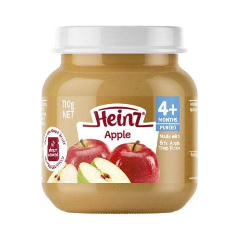 Dinh dưỡng đóng lọ Heinz vị táo nghiền 110gr 4m+