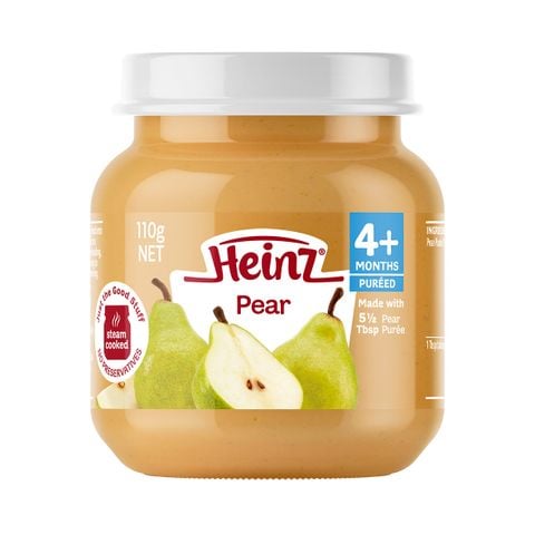 Dinh dưỡng đóng lọ Heinz vị lê nghiền 110gr 4m+