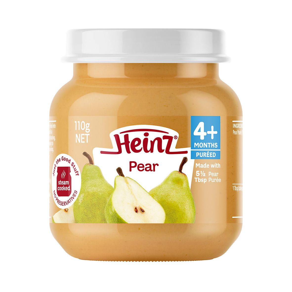 Dinh dưỡng đóng lọ Heinz vị lê nghiền 110gr 4m+