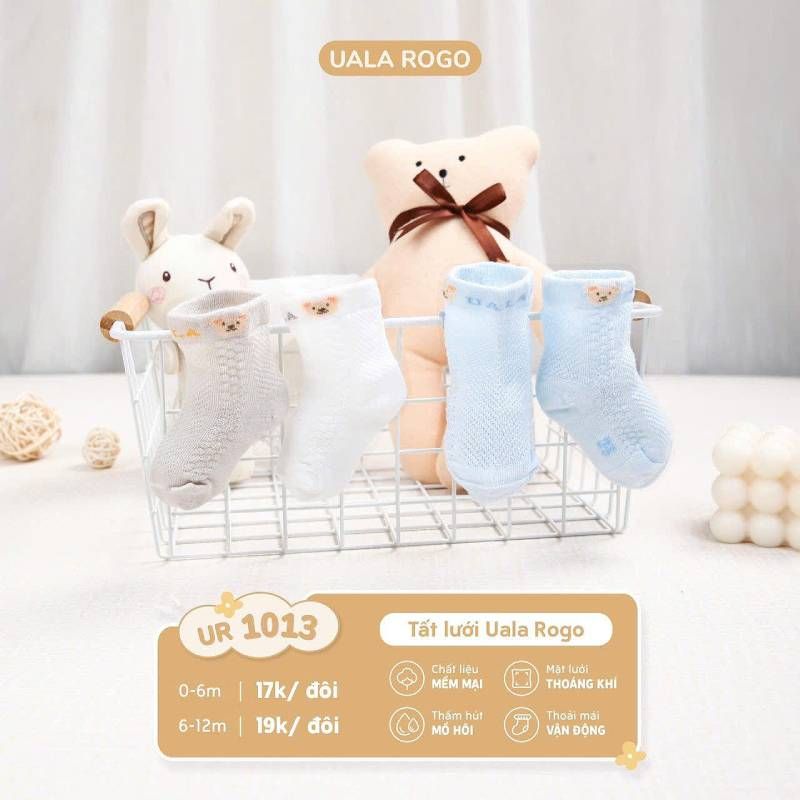 Tất lưới trẻ em Uala Rogo hình gấu