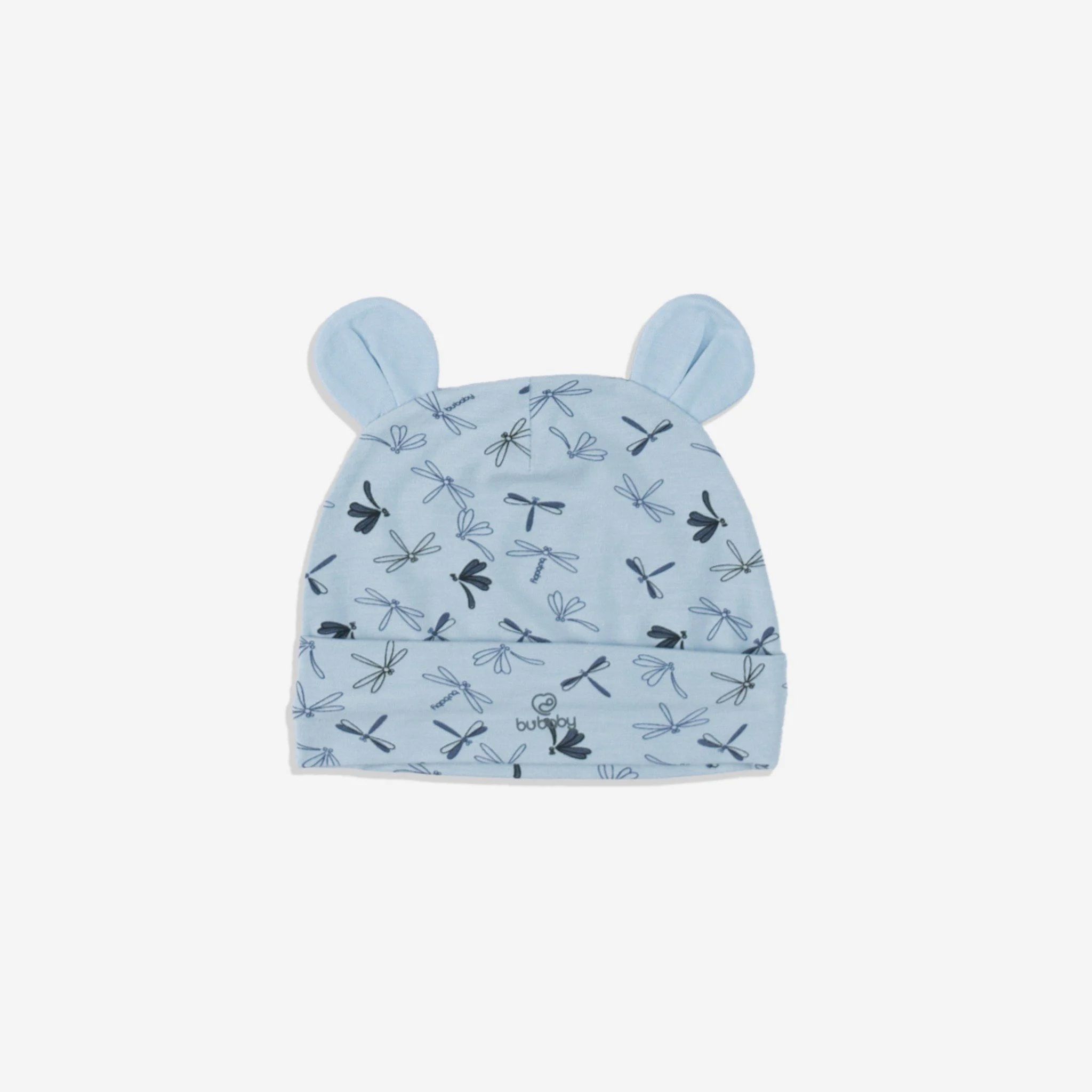 Mũ tròn tai gấu Bu Baby Bambus Dona Blue in chuồn chuồn