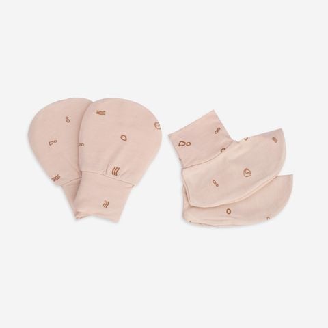 Bộ bao chân, bao tay Bubaby Bambus Signature Freesize - in bubaby