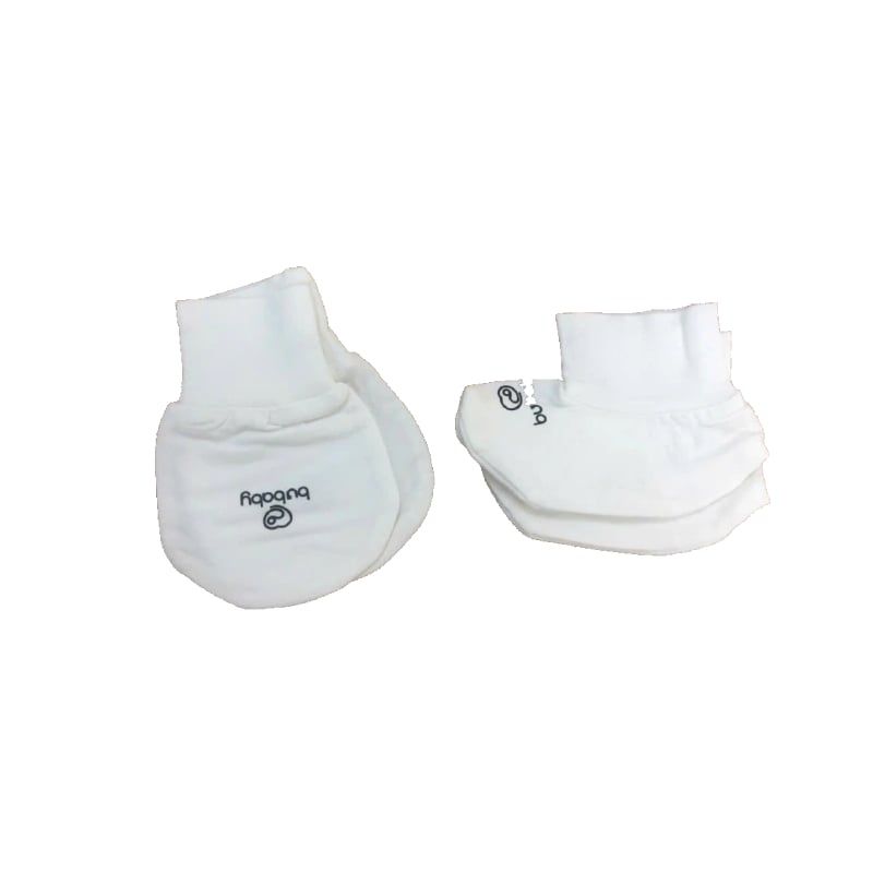 Bộ bao chân, bao tay Bambus Free size - Trắng