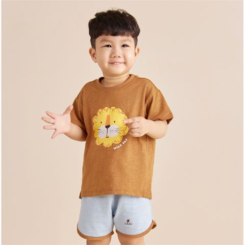 Áo cộc tay Lullaby bé trai NH851R Nâu