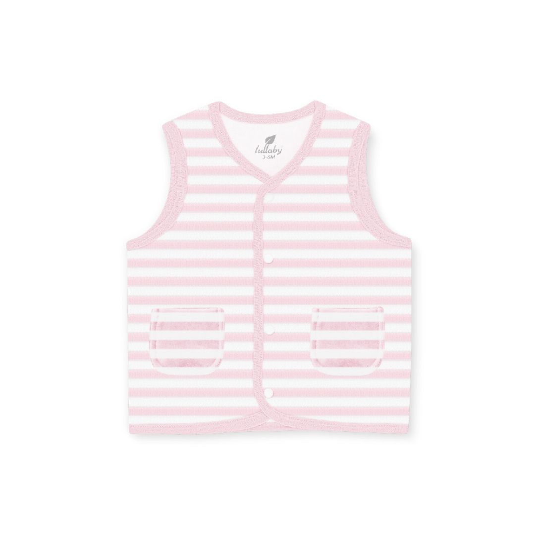 Áo gile Lullaby 1 lớp NH584M - Kẻ hồng