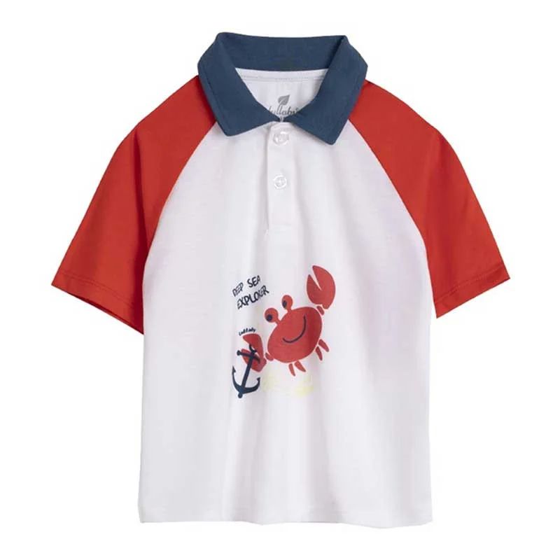ÁO POLO CỔ ĐỨC LULLABY NH869R TRẮNG ĐỎ