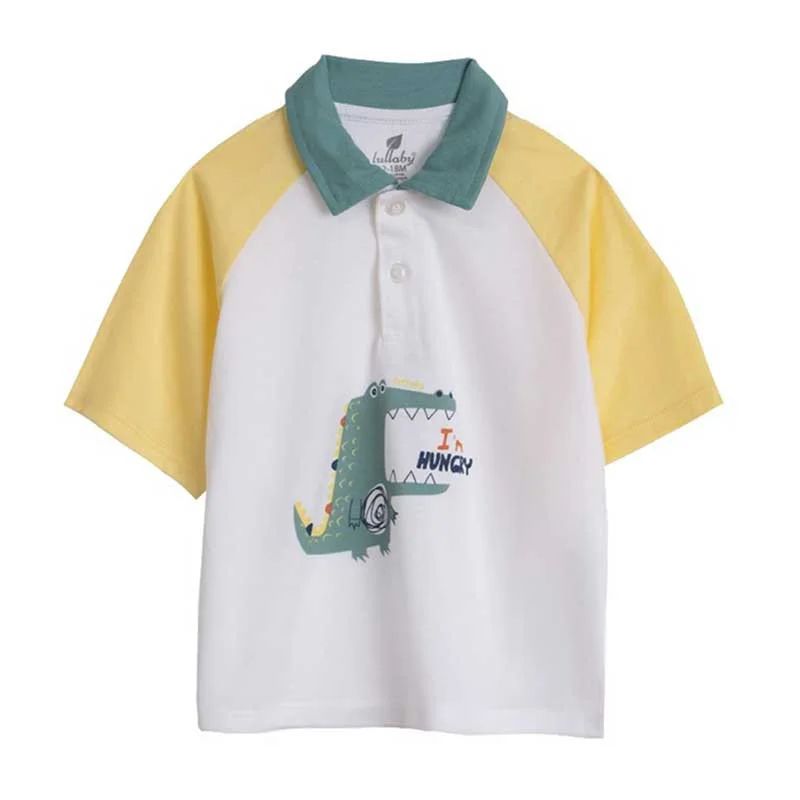 ÁO POLO CỔ ĐỨC LULLABY NH869R TRẮNG VÀNG