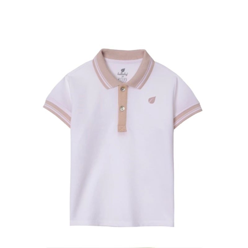 ÁO POLO CỘC TAY LULLABY BÉ TRAI NH856R TRẮNG