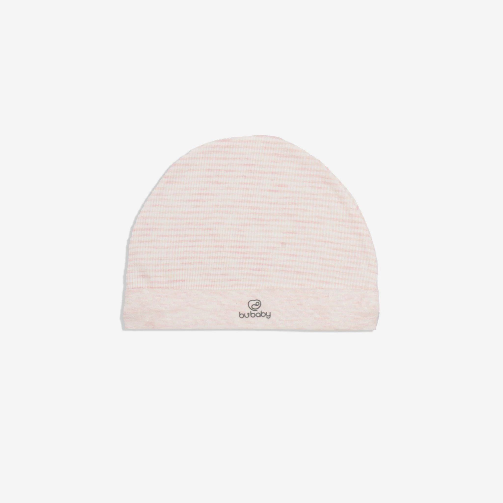Mũ tròn Bu Baby Free size kẻ hồng nhạt