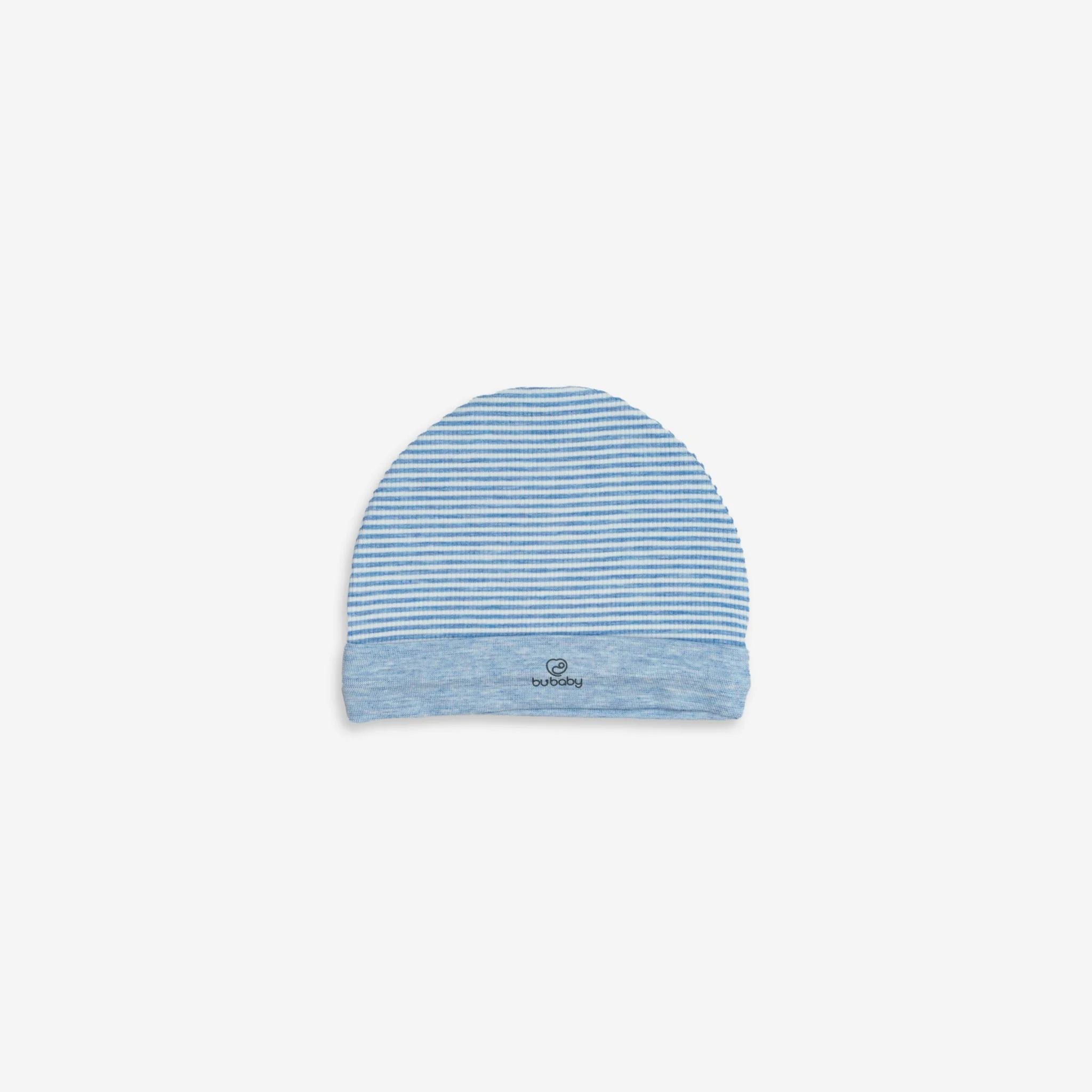 Mũ tròn Bu Baby Free size kẻ blue nhạt