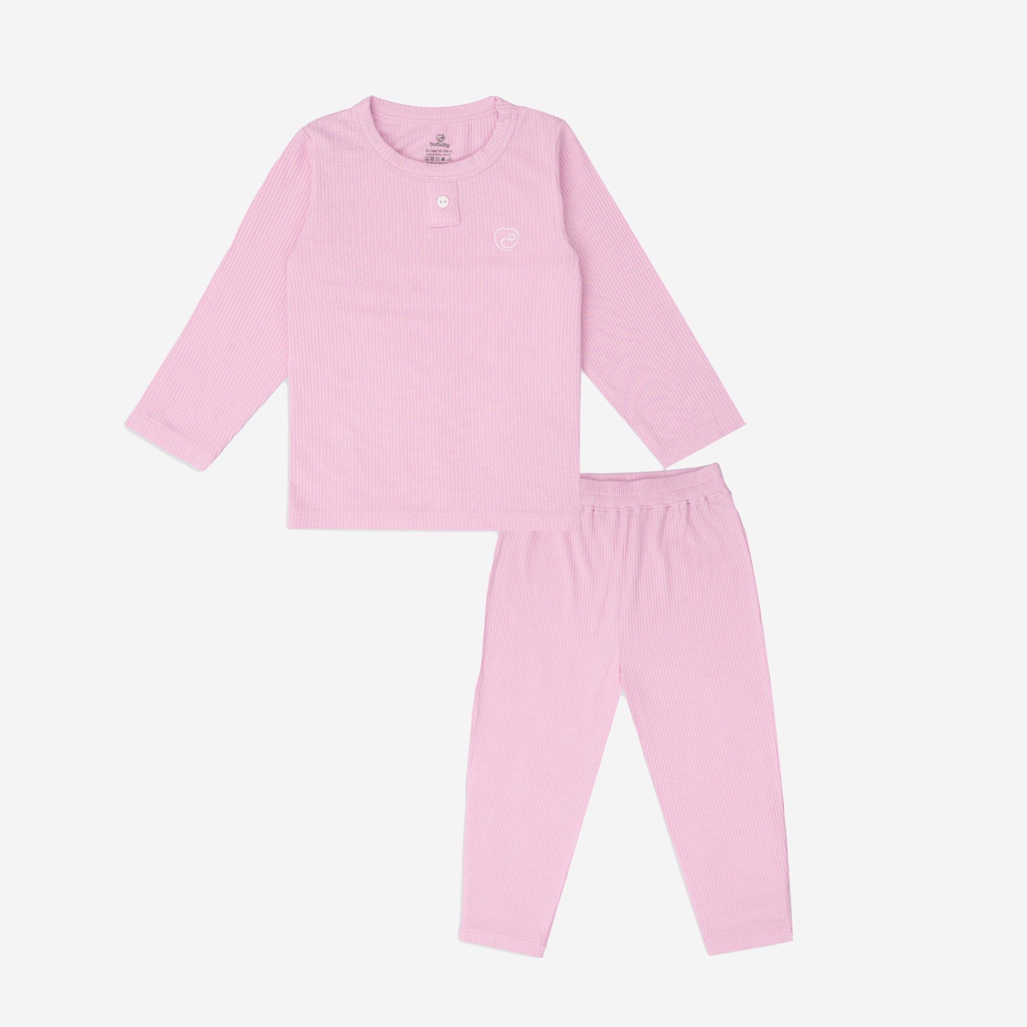 BỘ DÀI TAY CỔ TRỤ BU BABY MOLIST HỒNG