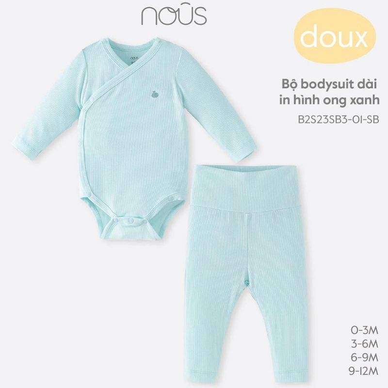 BỘ BODYSUIT NOUS DÀI IN HÌNH ONG XANH