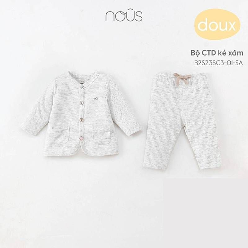 BỘ NOUS CÀI THẲNG DÀI KẺ XÁM