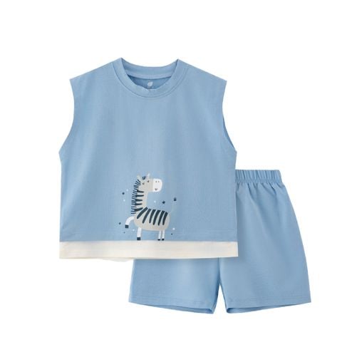 Bộ bé trai Lullaby sát nách NH327N Xanh blue