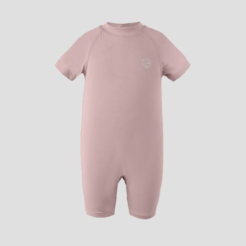 Bộ bơi liền ngắn tay khóa giữa Bu Baby Hồng vỏ đỗ 18
