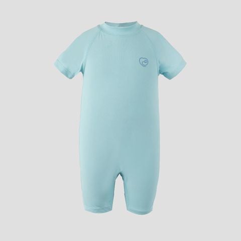 Bộ bơi liền ngắn tay khóa giữa Bu Baby Xanh ngọc 66