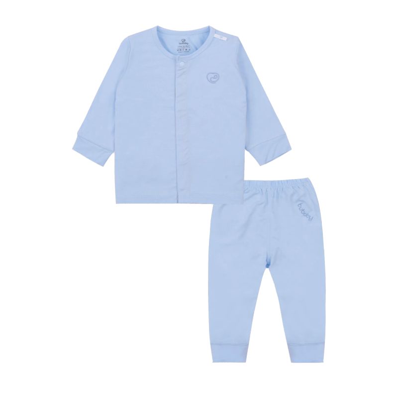BỘ BU BABY CÀI GIỮA DÀI TAY BAMBUS MÀU BLUE