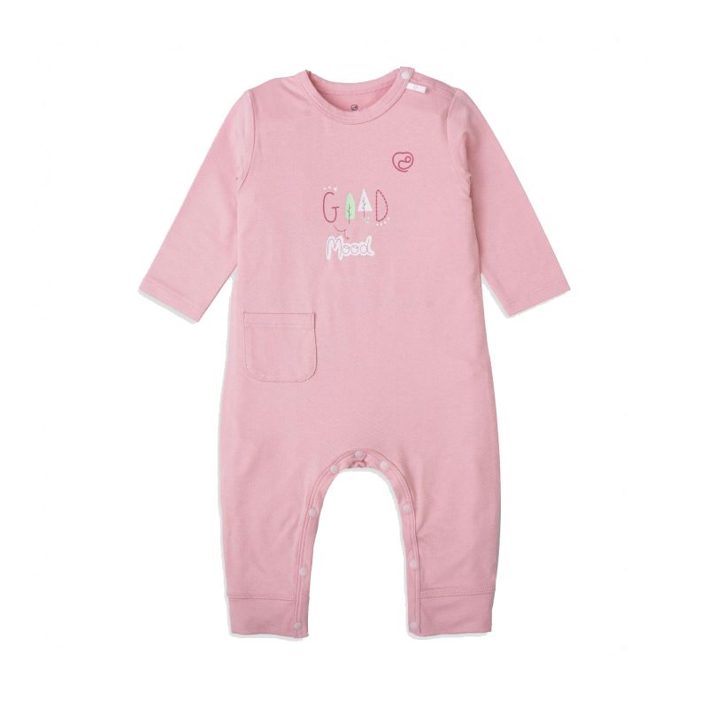 BODY BU BABY DÀI TAY CÀI VAI BAMCO JACQUARD HỒNG