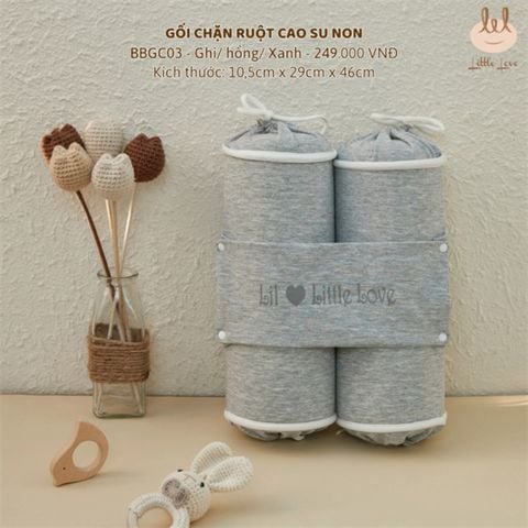 Gối chặn Bamboo by LIL ruột cao su non ghi