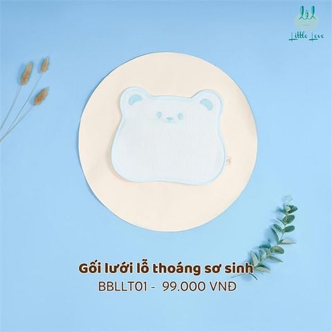 Gối lưới lỗ thoáng sơ sinh Bamboo by LIL gấu xanh