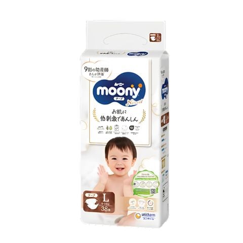 Bỉm dán cao cấp Moony Natural Organic size L38