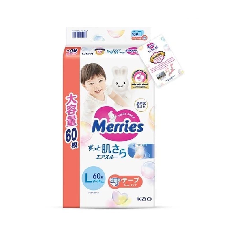 Bỉm dán Merries Jumbo L60 (New)
