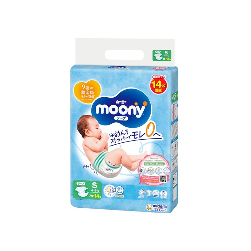 BỈM DÁN MOONY XANH TIÊU CHUẨN SIZE S70+14