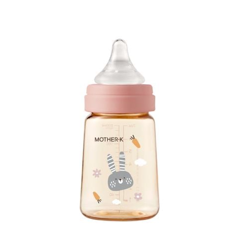 Bình sữa PPSU Hàn Quốc Mother-K 180ml (Thỏ Hồng)