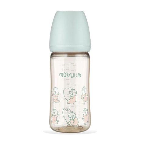 Bình sữa PPSU Moyuum All-in-one phiên bản Ogu Ogu Màu Xanh 270ml