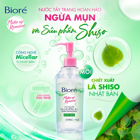 Nước tẩy trang Biore Make Up Remover ngừa mụn 300ml