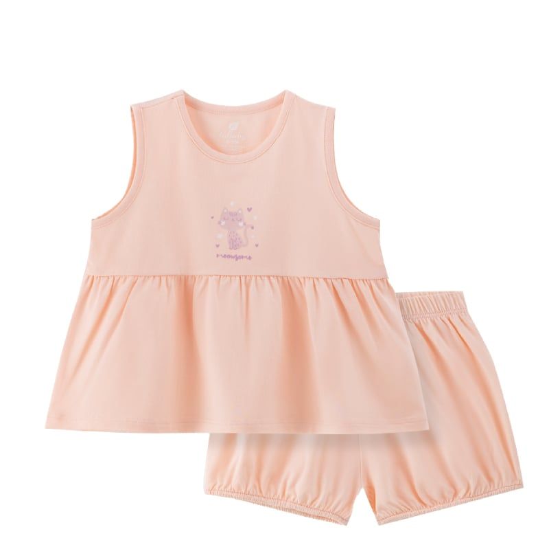 BỘ BÉ GÁI LULLABY SÁT NÁCH NH328N HỒNG