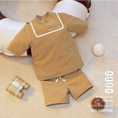 Bộ bơi Nous cộc tay màu nâu