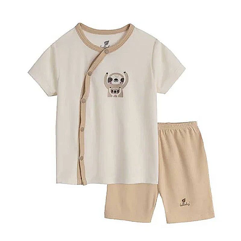 BỘ CÀI LỆCH CỘC TAY LULLABY NH811R MÀU KEM NÂU
