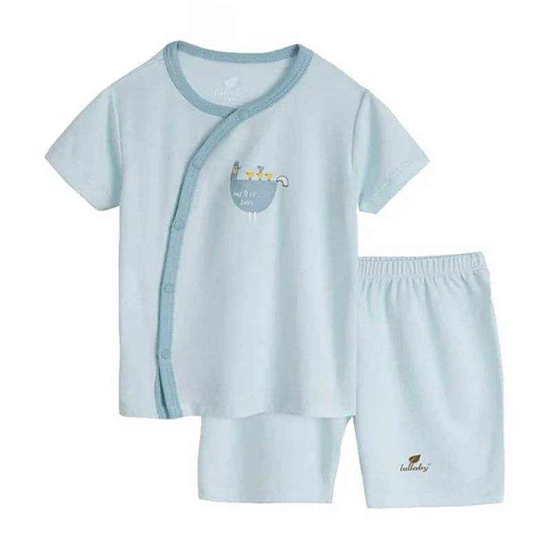 BỘ CÀI LỆCH CỘC TAY LULLABY NH811R MÀU XANH