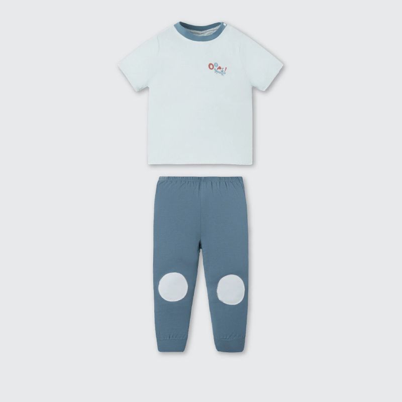 Bộ cộc tay quần dài La Pomme Xin chào sư tử Xanh