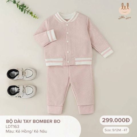 Bộ dài tay Bamboo by LIL bomber bo kẻ hồng