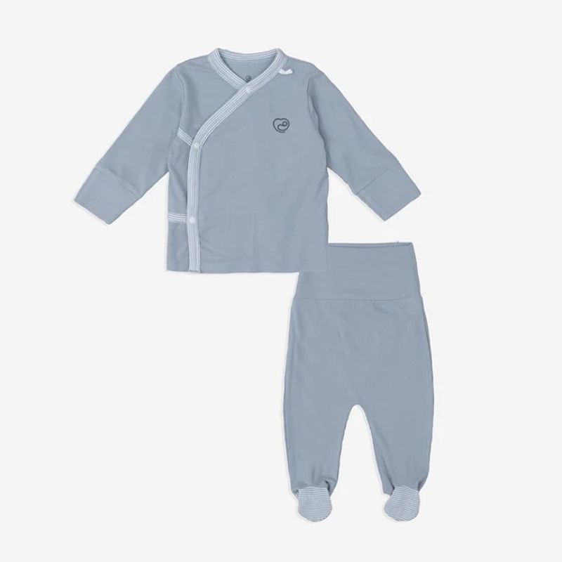 Bộ dài tay Bu Baby cài chéo Siro Ghi xám