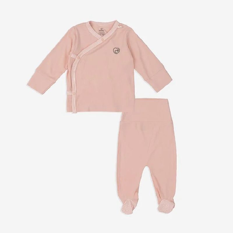 Bộ dài tay Bu Baby cài chéo Siro Hồng
