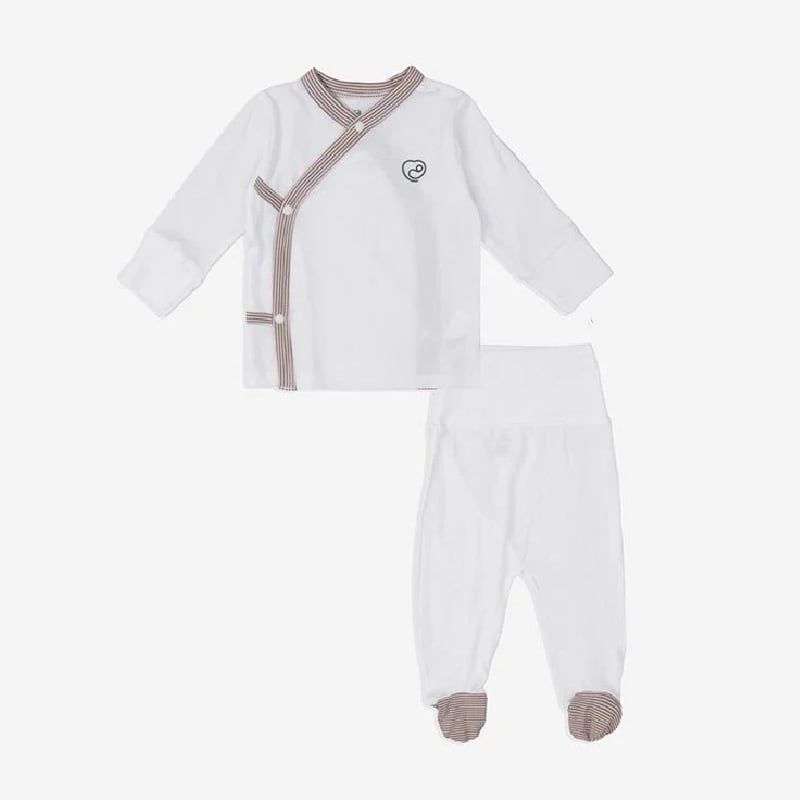 Bộ dài tay Bu Baby cài chéo Siro Trắng