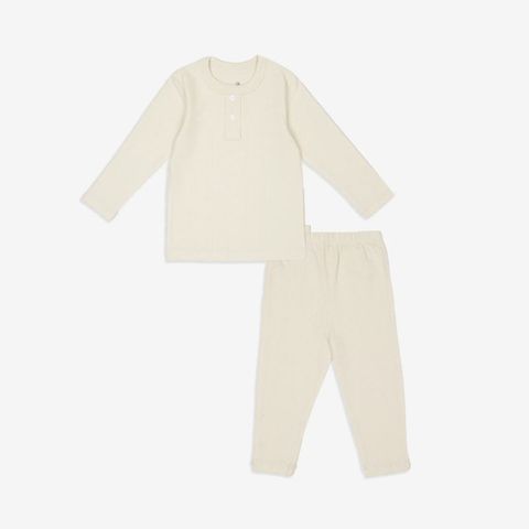 Bộ dài tay Bu cổ trụ Siro Jacquard Be