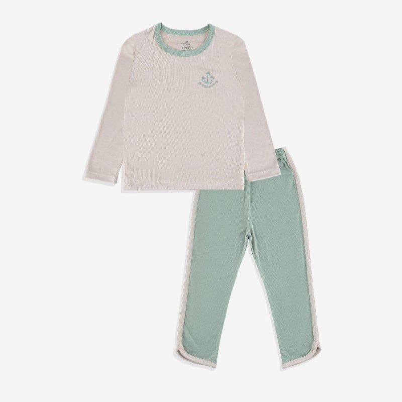 Bộ dài tay cổ tròn Bu Baby Siro Be - Xanh Olive