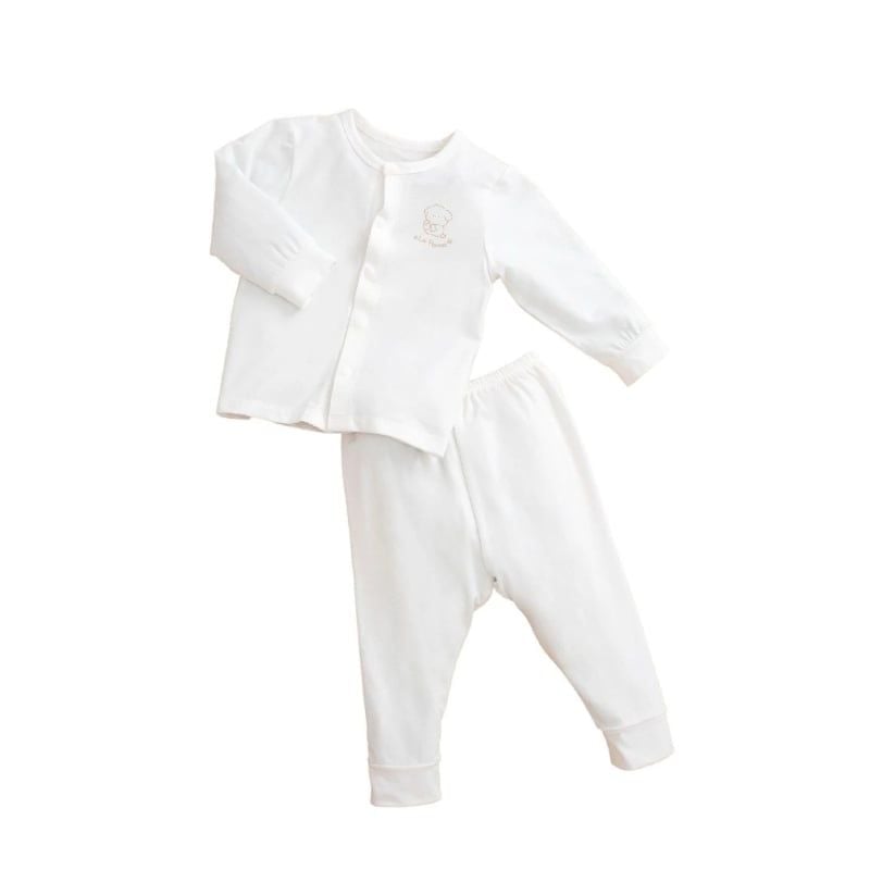 BỘ DÀI TAY LA POMME CÚC GIỮA PUPPY MÀU TRẮNG