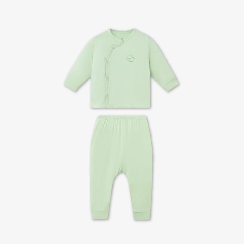 Bộ Dài Tay La Pomme Cúc lệch Dreamy Baby Xanh