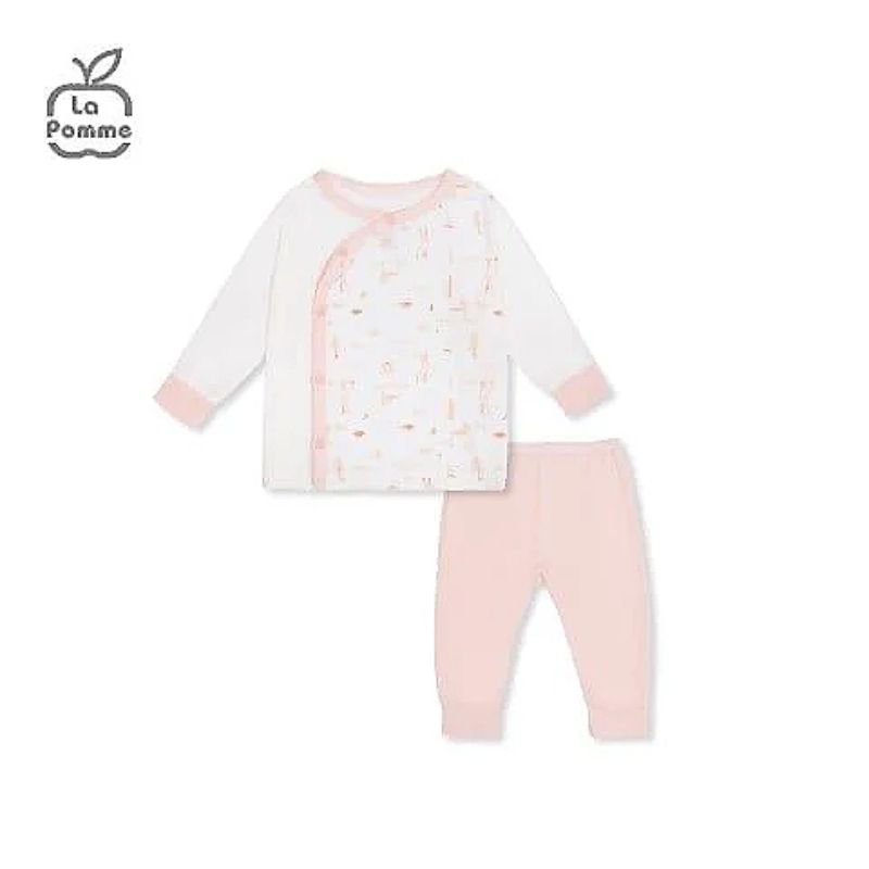 BỘ DÀI TAY LA POMME CÚC LỆCH PETIT MÀU TRẮNG